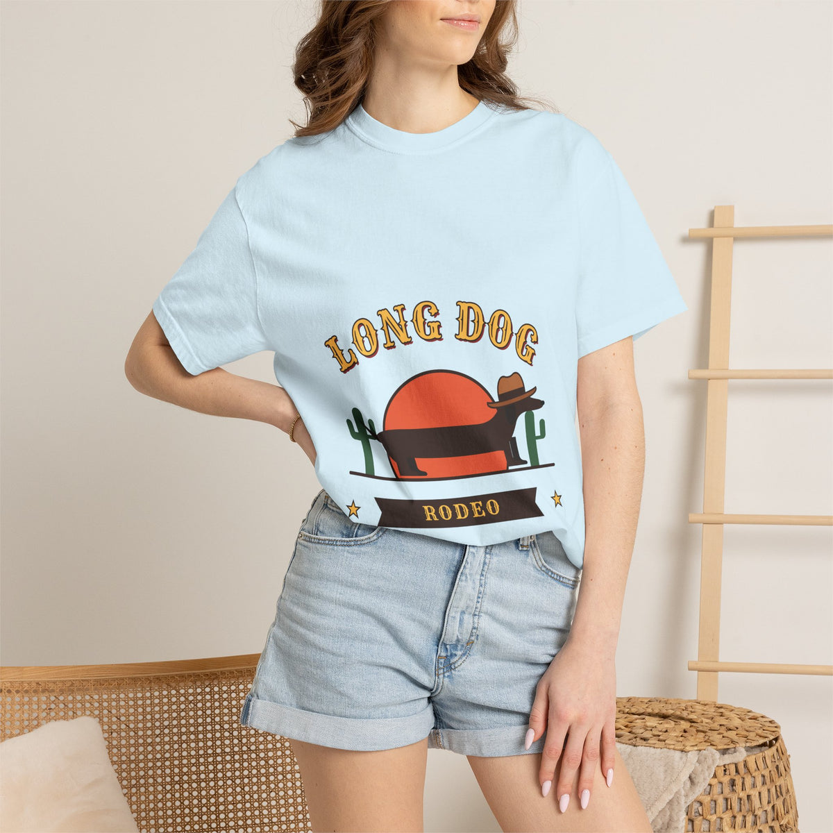 Long Dog Rodeo cowboy Dachshund t-shirt, Comfort Colors western tee for Dachshund lovers - view 23