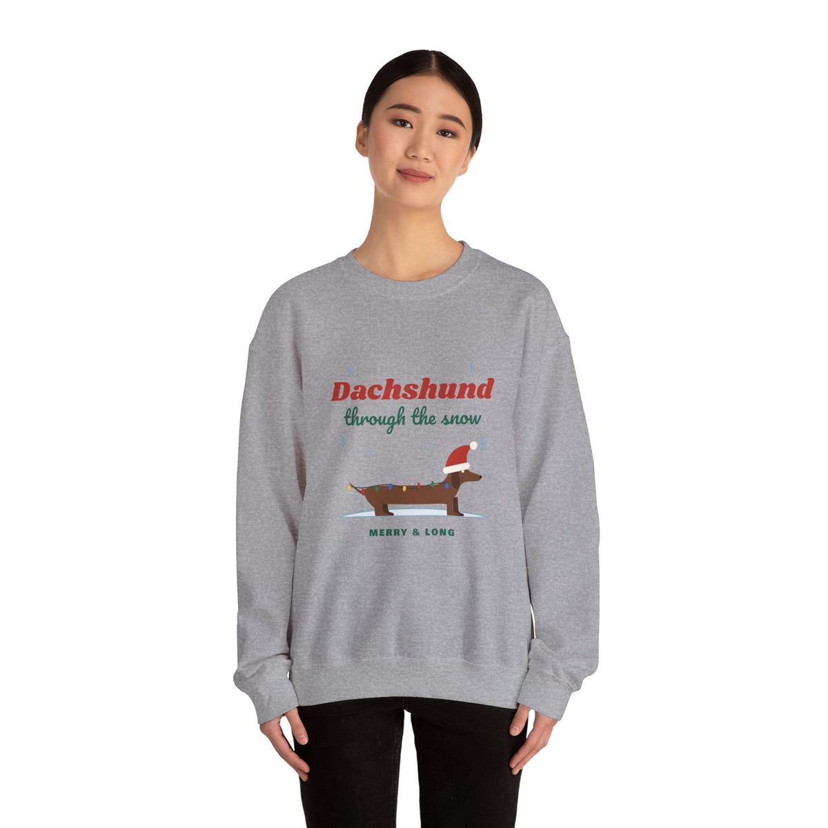 Dachshund Through the Snow Christmas sweatshirt, wiener dog holiday crewneck for Dachshund lovers - view 21