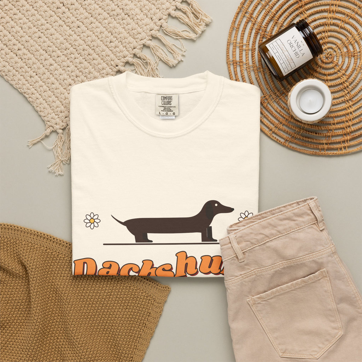 Dachshund Mama retro t-shirt, Comfort Colors doxie mom tee for Dachshund lovers - view 12