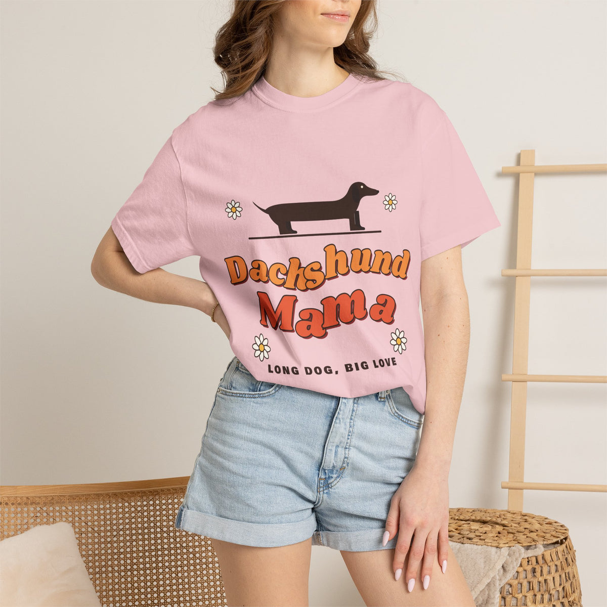 Dachshund Mama retro t-shirt, Comfort Colors doxie mom tee for Dachshund lovers - view 28