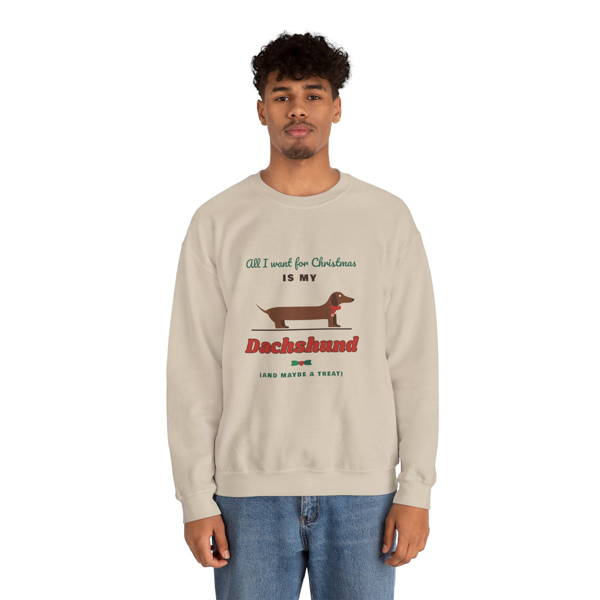 All I Want for Christmas Is My Dachshund sweatshirt, wiener dog Christmas crewneck for Dachshund lovers - view 16