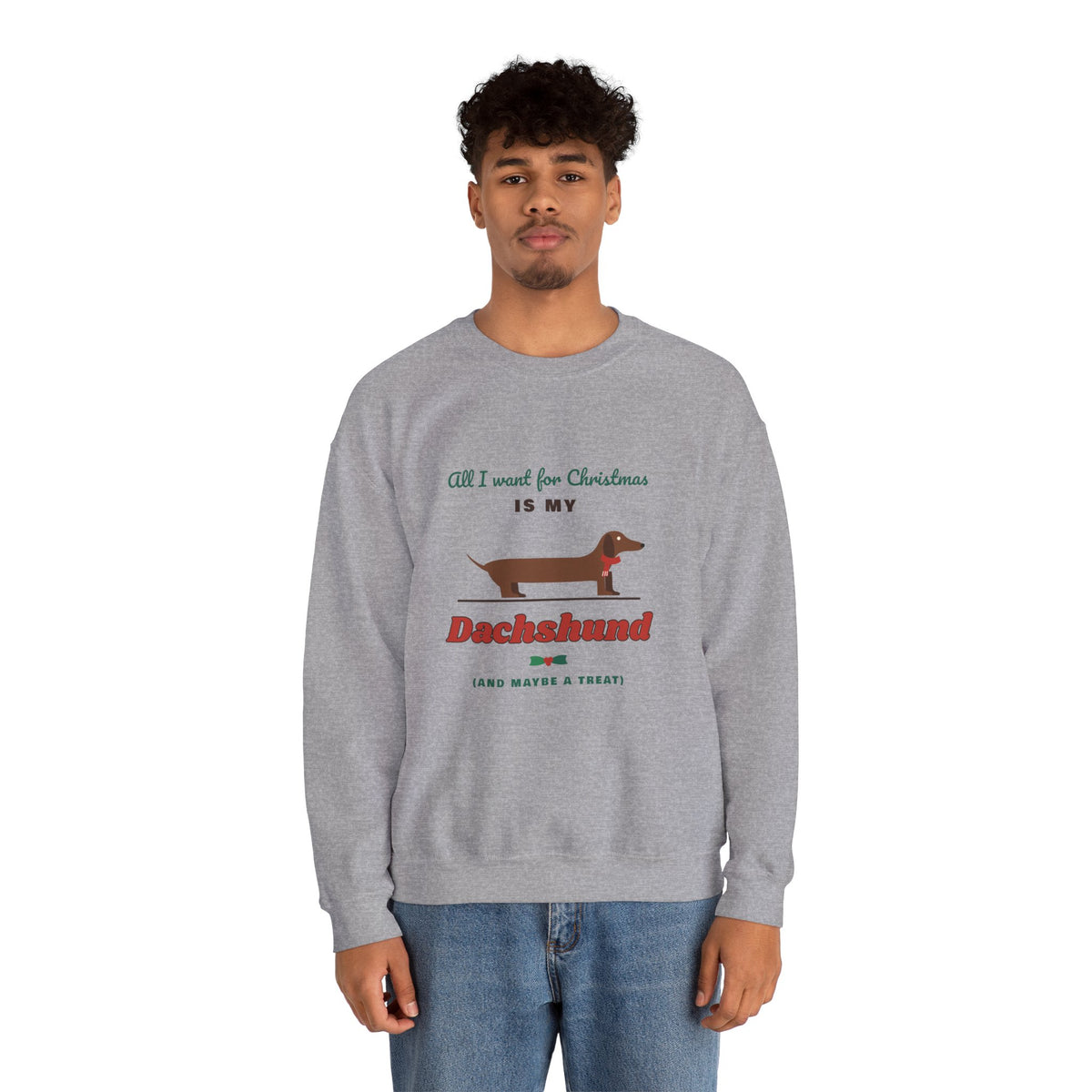 All I Want for Christmas Is My Dachshund sweatshirt, wiener dog Christmas crewneck for Dachshund lovers - view 22