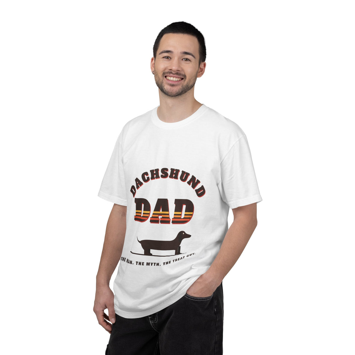 Dachshund Dad retro t-shirt in White, Comfort Colors doxie dad tee