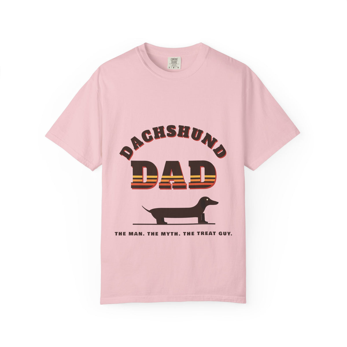 Dachshund Dad retro t-shirt in Blossom, Comfort Colors doxie dad tee