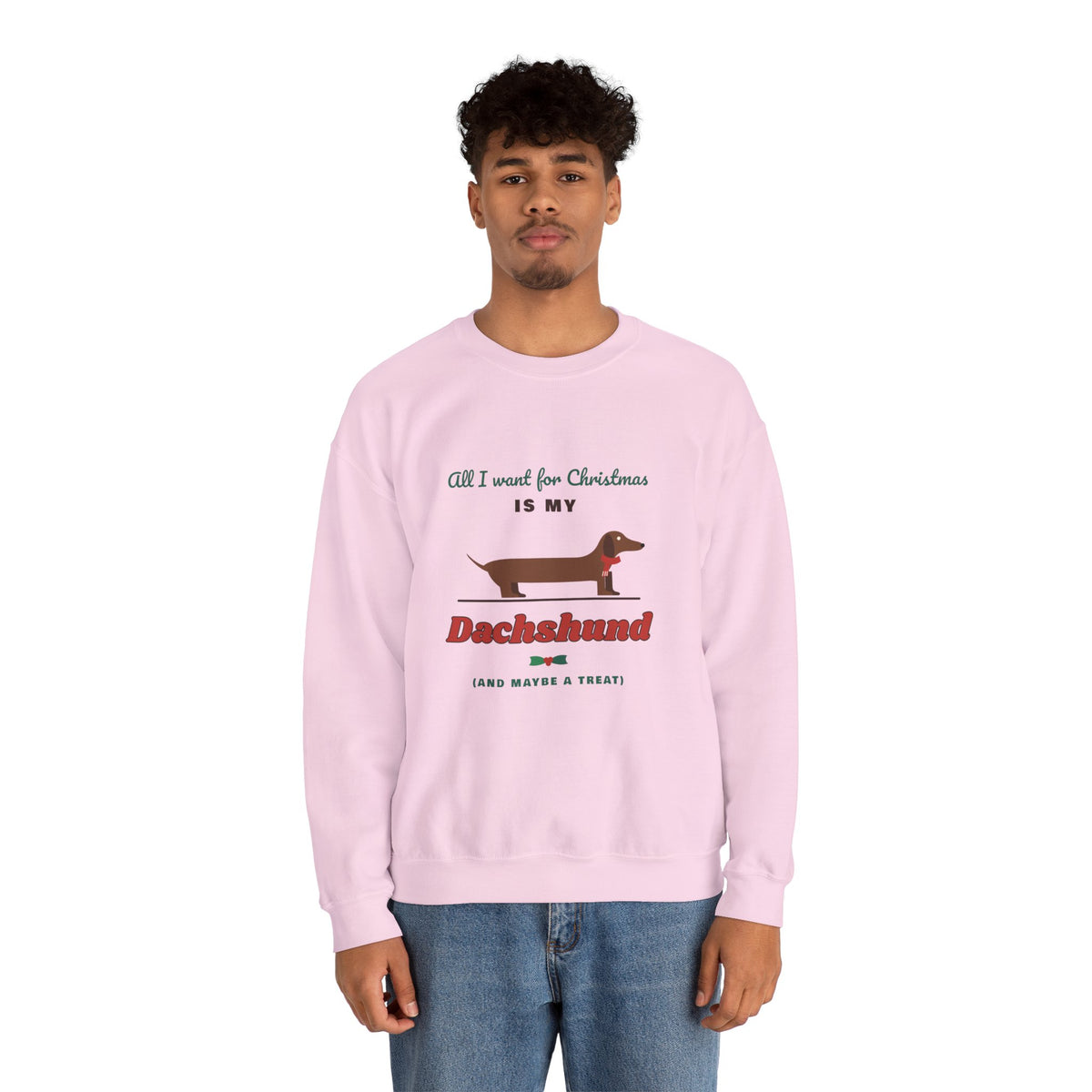 All I Want for Christmas Is My Dachshund sweatshirt, wiener dog Christmas crewneck for Dachshund lovers - view 28