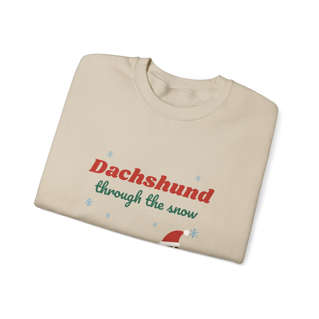Dachshund Through the Snow Christmas sweatshirt, wiener dog holiday crewneck for Dachshund lovers - view 11