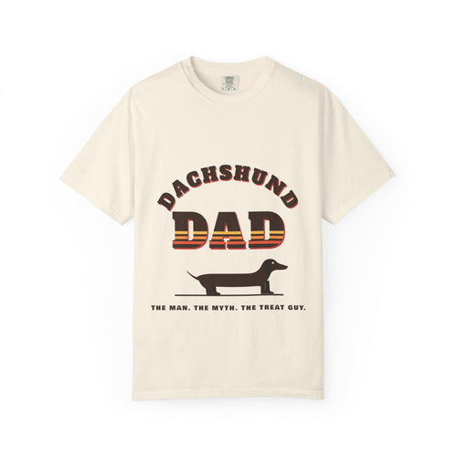 Dachshund Dad retro t-shirt in Ivory, Comfort Colors doxie dad tee