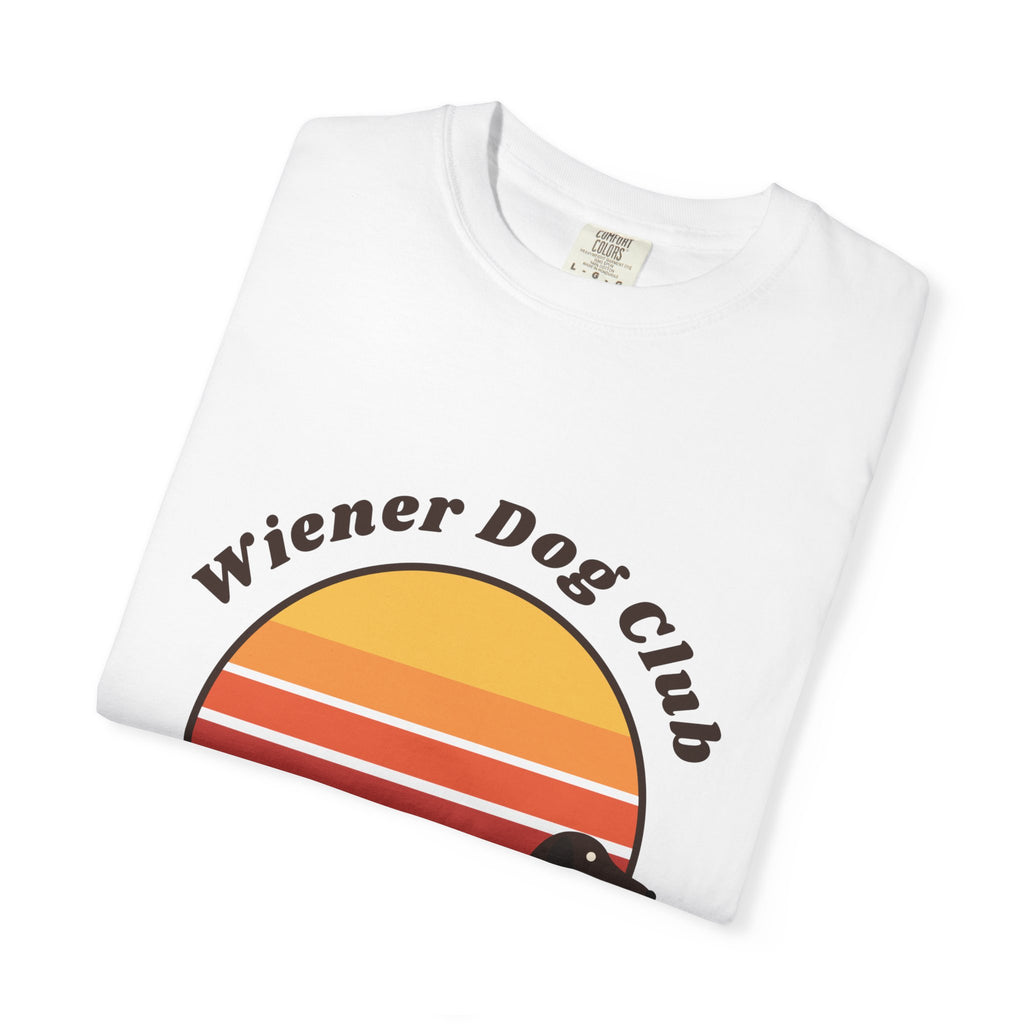 Wiener Dog Club retro sunset Dachshund t-shirt, Comfort Colors tee for Dachshund lovers - view 7