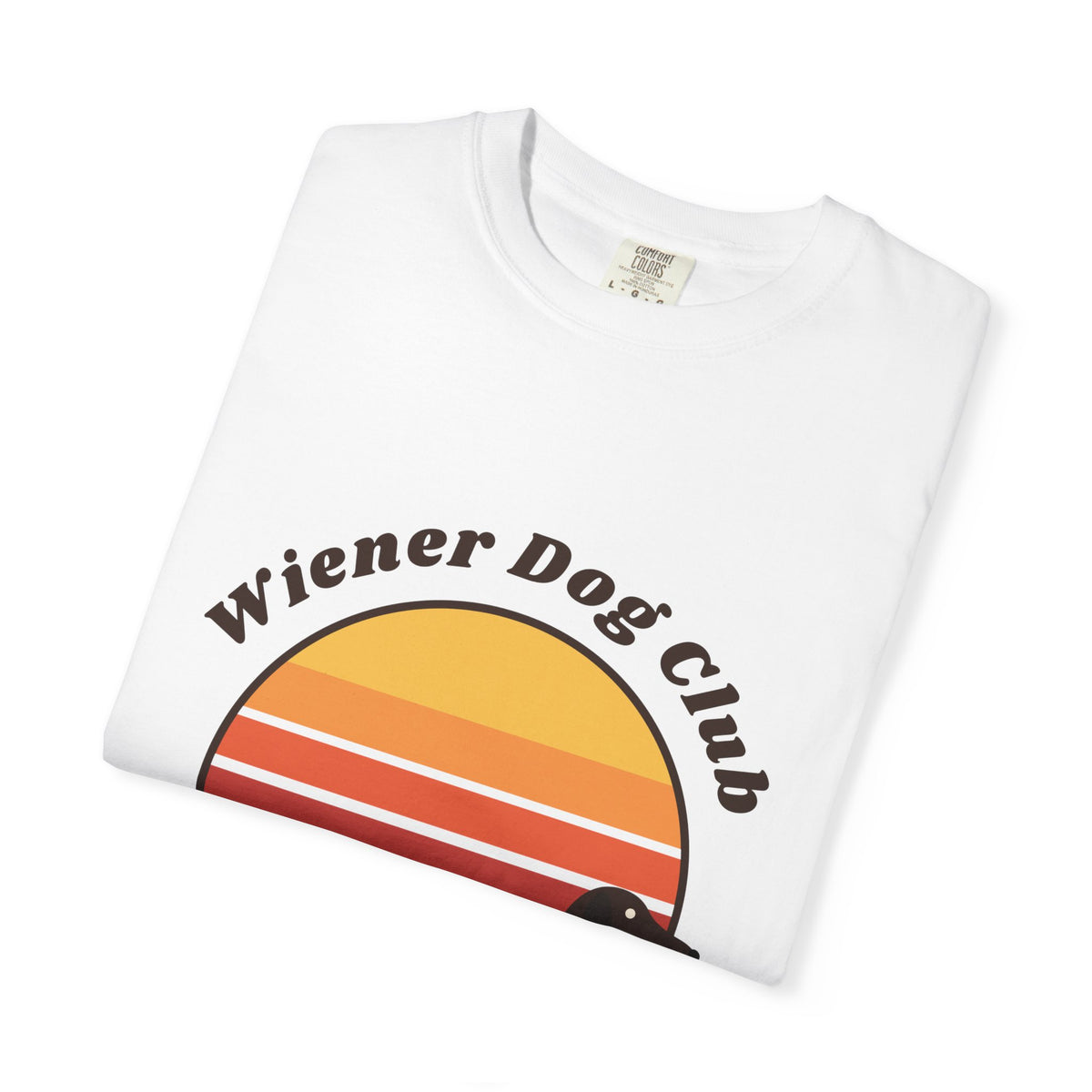 Wiener Dog Club retro sunset Dachshund t-shirt, Comfort Colors tee for Dachshund lovers - view 7