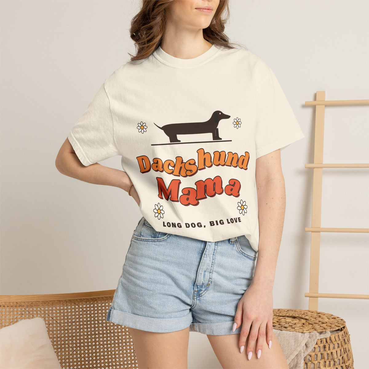Dachshund Mama retro t-shirt, Comfort Colors doxie mom tee for Dachshund lovers - view 13