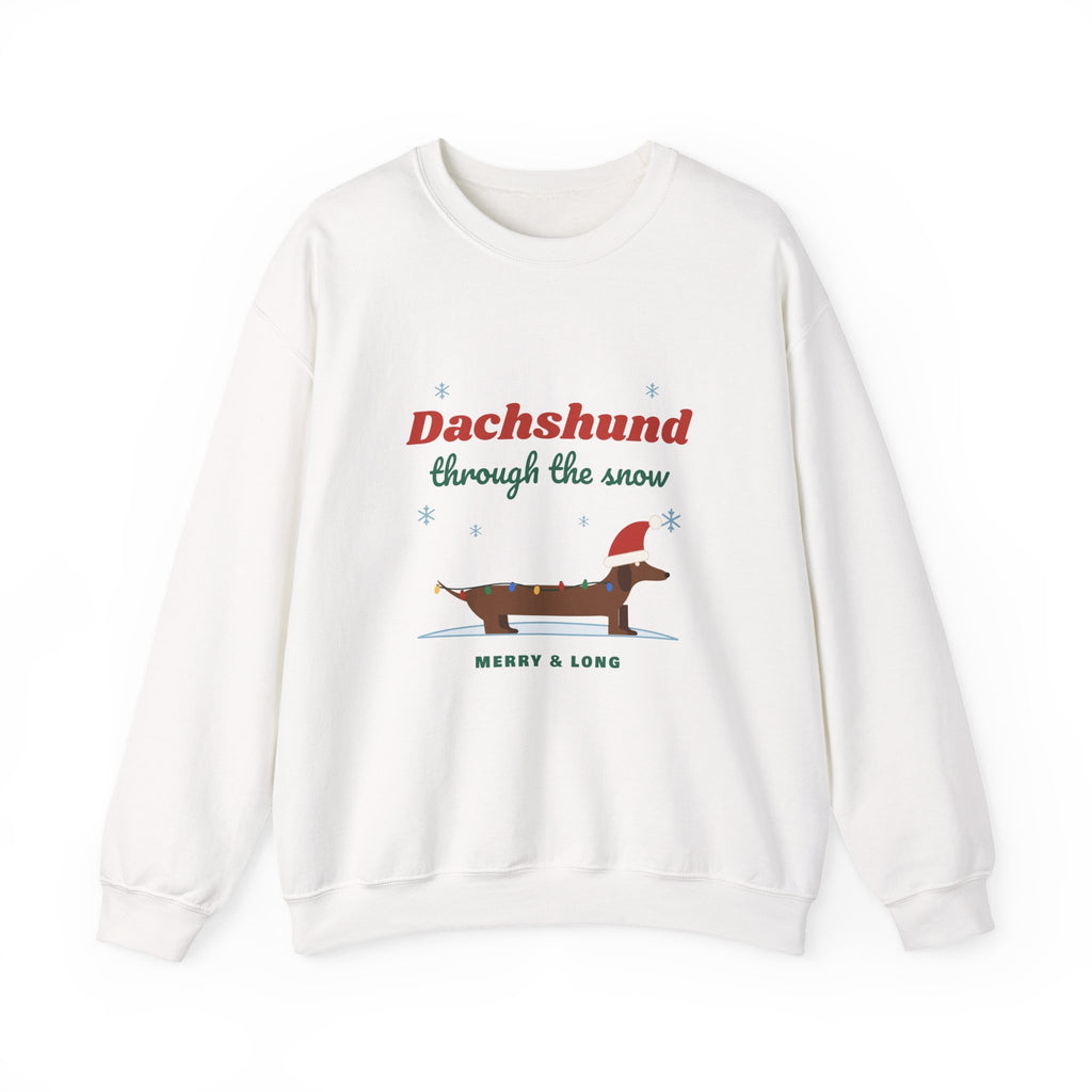 Dachshund Through the Snow Christmas sweatshirt, wiener dog holiday crewneck for Dachshund lovers - view 5