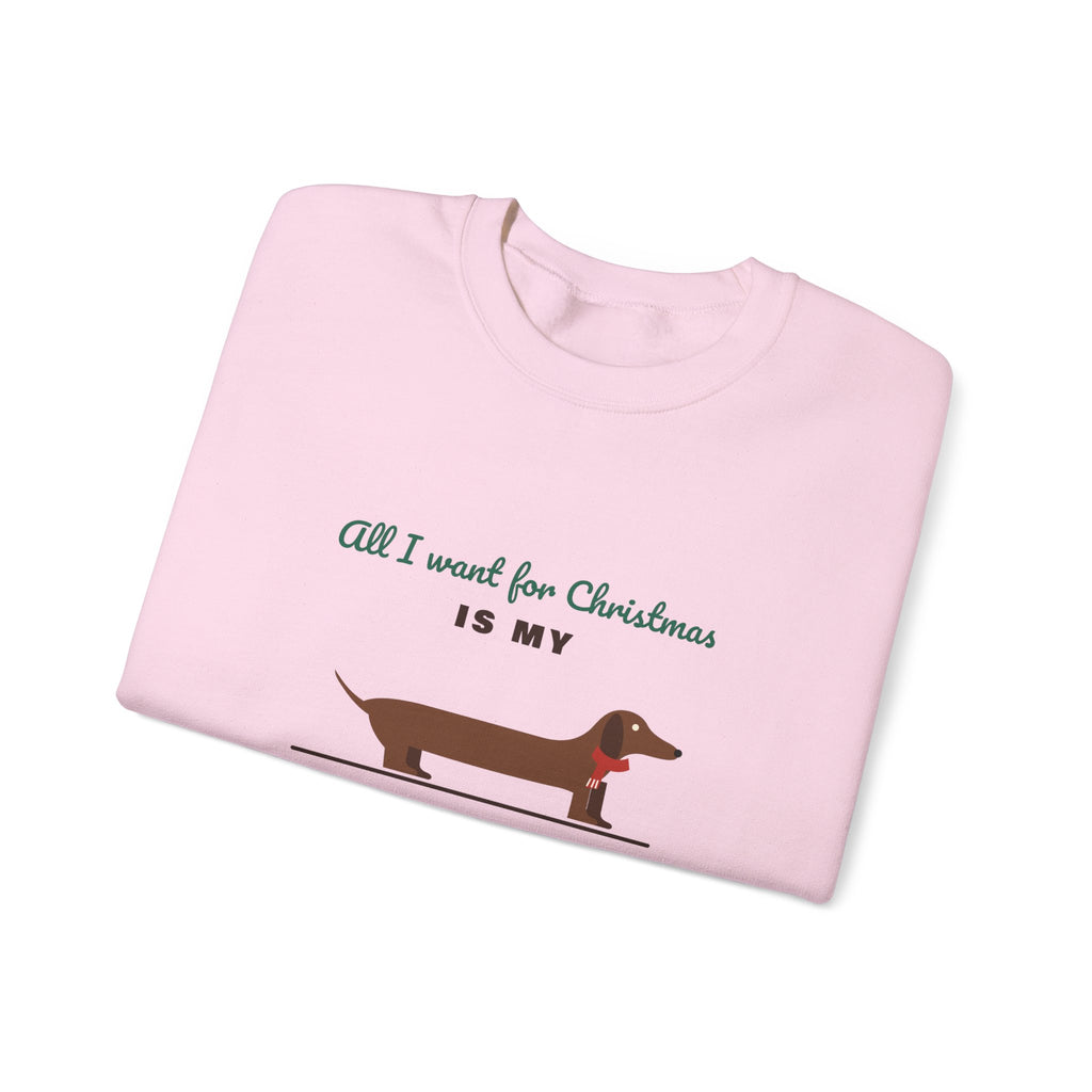 All I Want for Christmas Is My Dachshund sweatshirt, wiener dog Christmas crewneck for Dachshund lovers - view 23