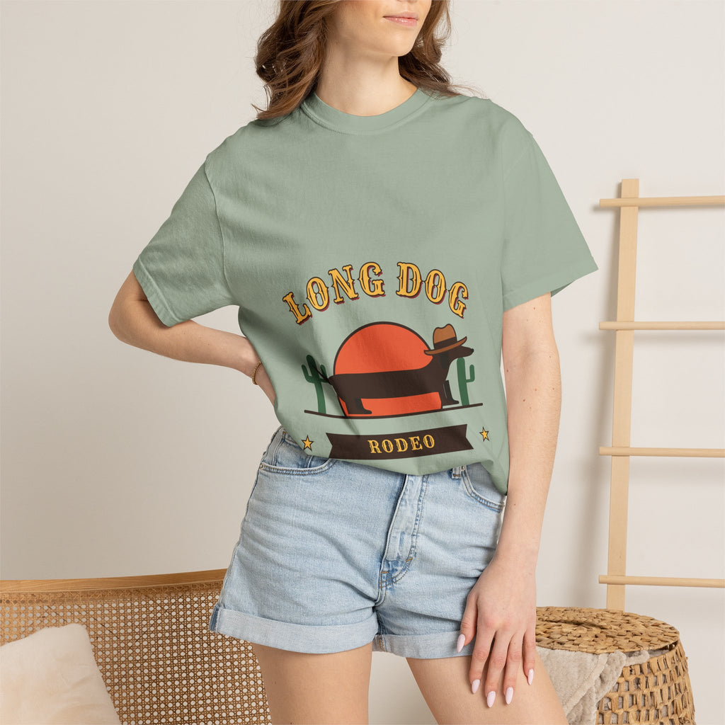 Long Dog Rodeo cowboy Dachshund t-shirt, Comfort Colors western tee for Dachshund lovers - view 18