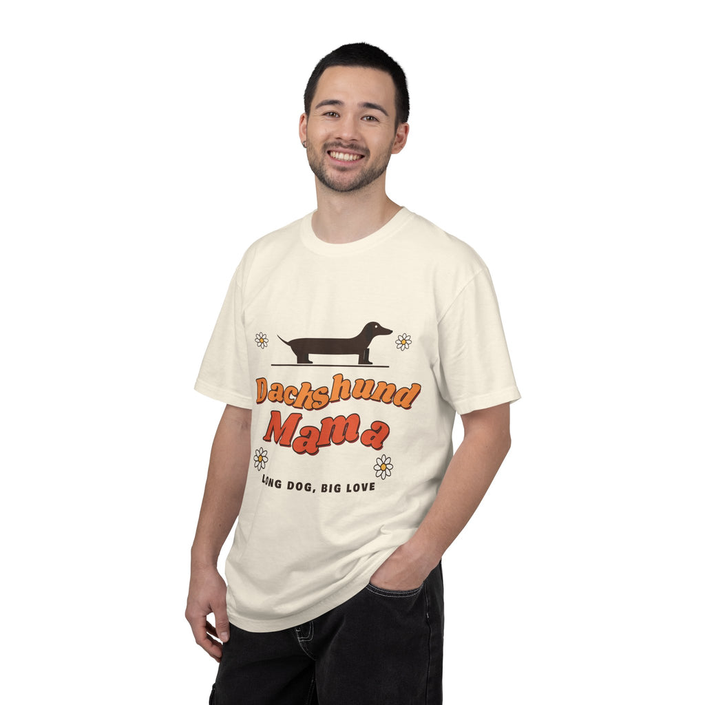 Dachshund Mama retro t-shirt, Comfort Colors doxie mom tee for Dachshund lovers - view 15