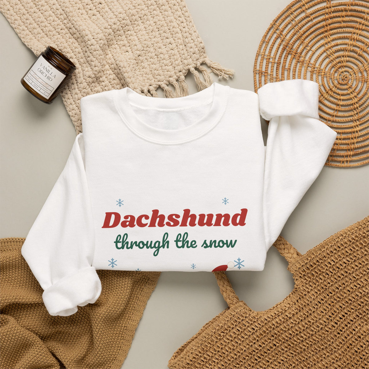 Dachshund Through the Snow Christmas sweatshirt, wiener dog holiday crewneck for Dachshund lovers - view 7