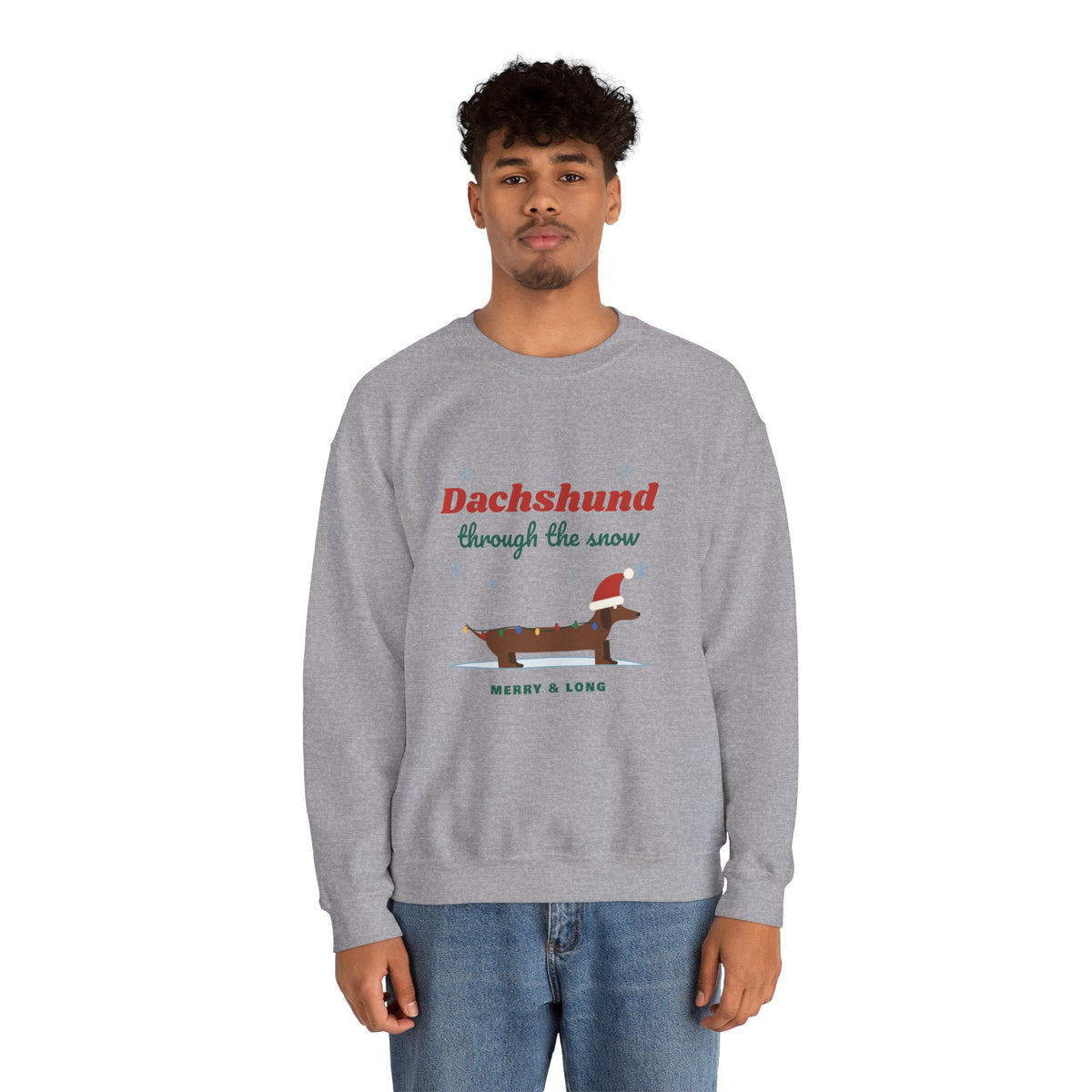 Dachshund Through the Snow Christmas sweatshirt, wiener dog holiday crewneck for Dachshund lovers - view 22