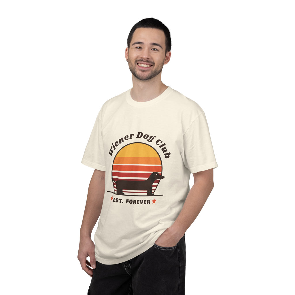 Wiener Dog Club retro sunset Dachshund t-shirt, Comfort Colors tee for Dachshund lovers - view 15