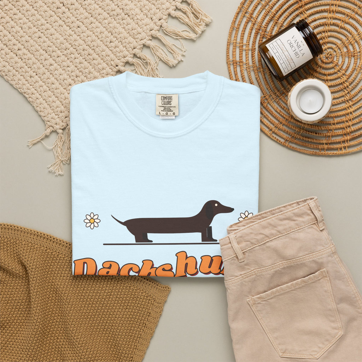 Dachshund Mama retro t-shirt, Comfort Colors doxie mom tee for Dachshund lovers - view 22