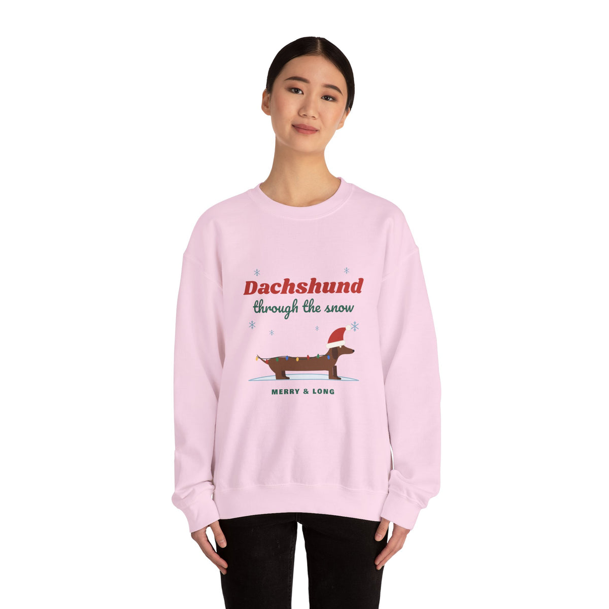 Dachshund Through the Snow Christmas sweatshirt, wiener dog holiday crewneck for Dachshund lovers - view 27