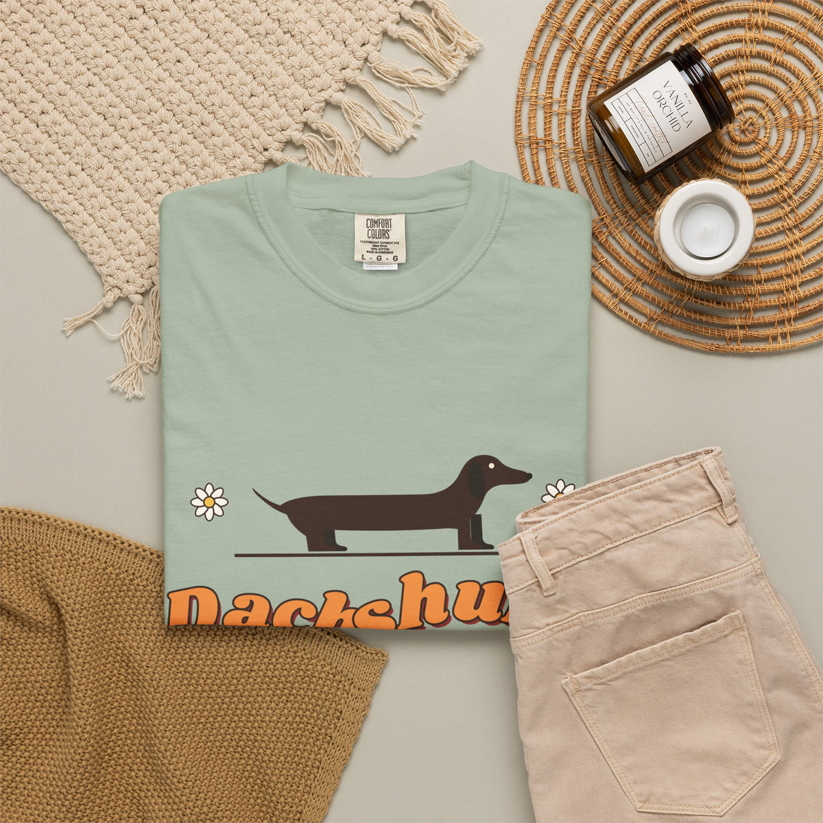 Dachshund Mama retro t-shirt, Comfort Colors doxie mom tee for Dachshund lovers - view 17