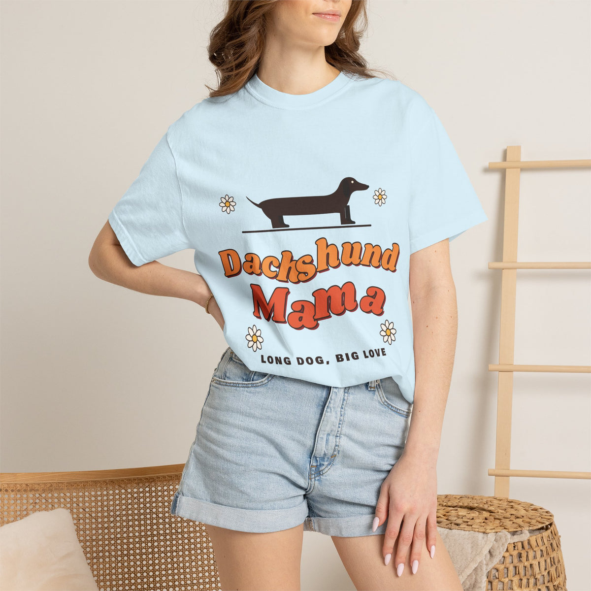 Dachshund Mama retro t-shirt, Comfort Colors doxie mom tee for Dachshund lovers - view 23