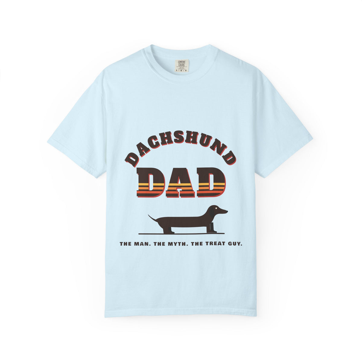Dachshund Dad retro t-shirt in Chambray, Comfort Colors doxie dad tee