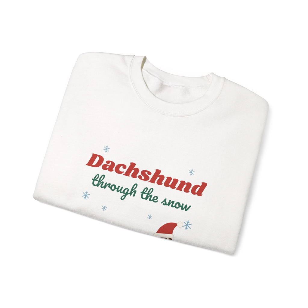 Dachshund Through the Snow Christmas sweatshirt, wiener dog holiday crewneck for Dachshund lovers - view 6