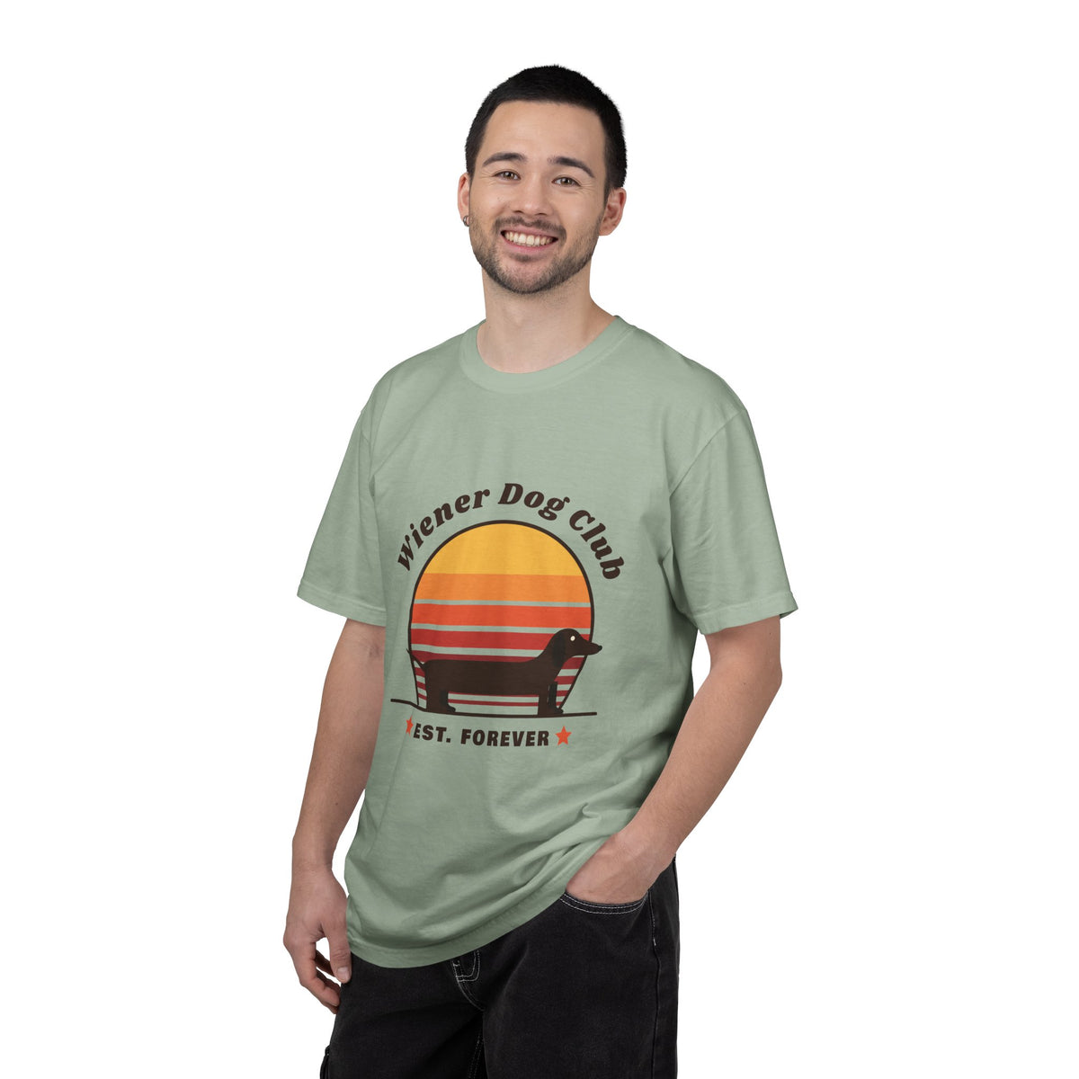 Wiener Dog Club retro sunset Dachshund t-shirt, Comfort Colors tee for Dachshund lovers - view 20