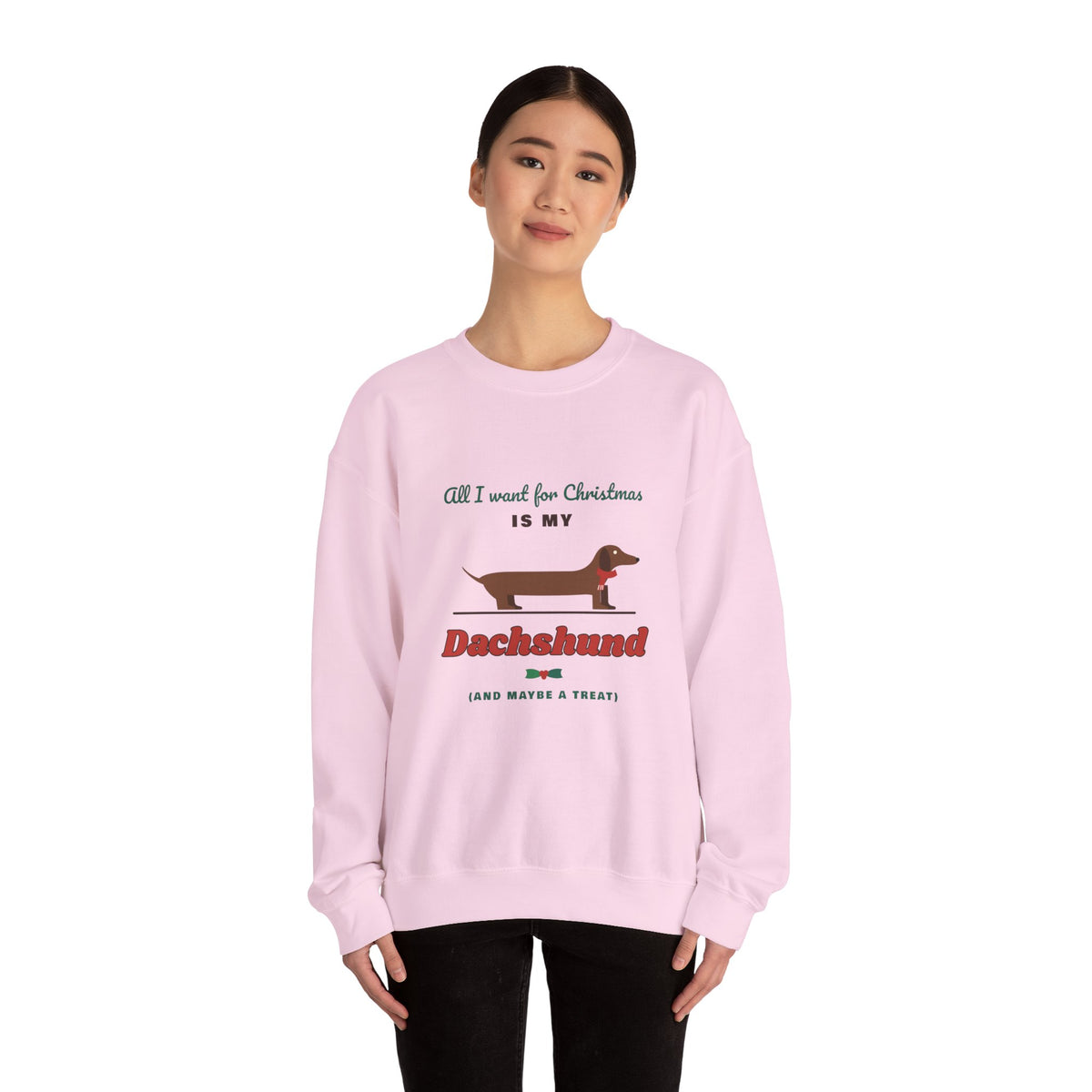 All I Want for Christmas Is My Dachshund sweatshirt, wiener dog Christmas crewneck for Dachshund lovers - view 27