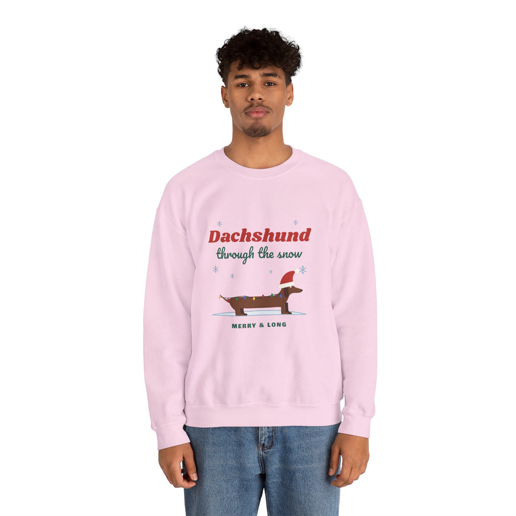 Dachshund Through the Snow Christmas sweatshirt, wiener dog holiday crewneck for Dachshund lovers - view 28
