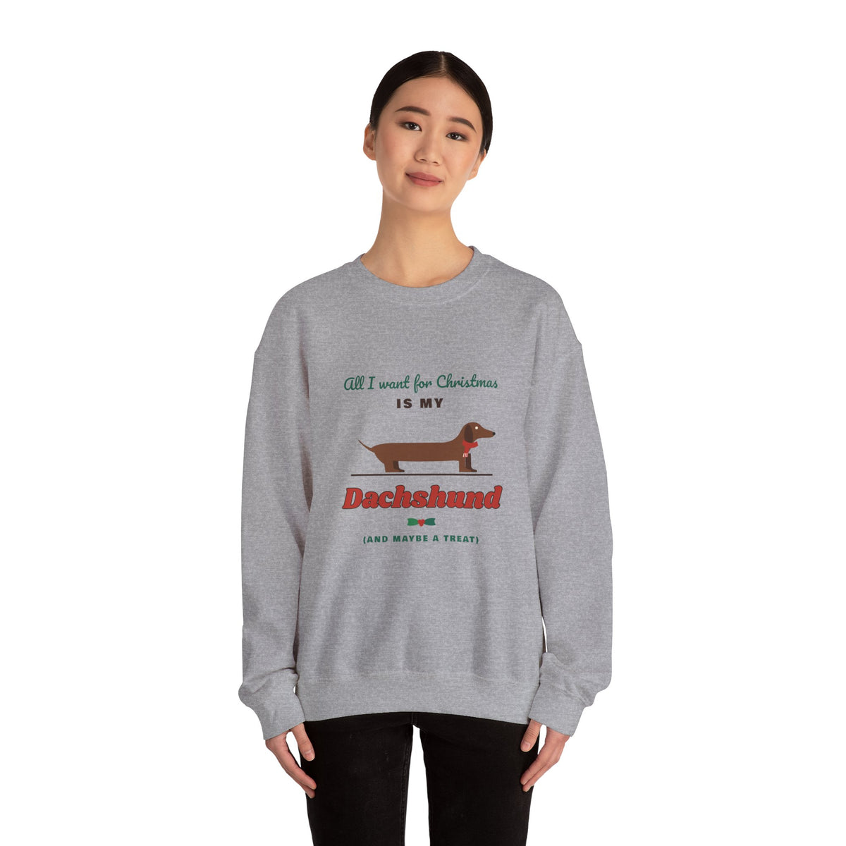 All I Want for Christmas Is My Dachshund sweatshirt, wiener dog Christmas crewneck for Dachshund lovers - view 21