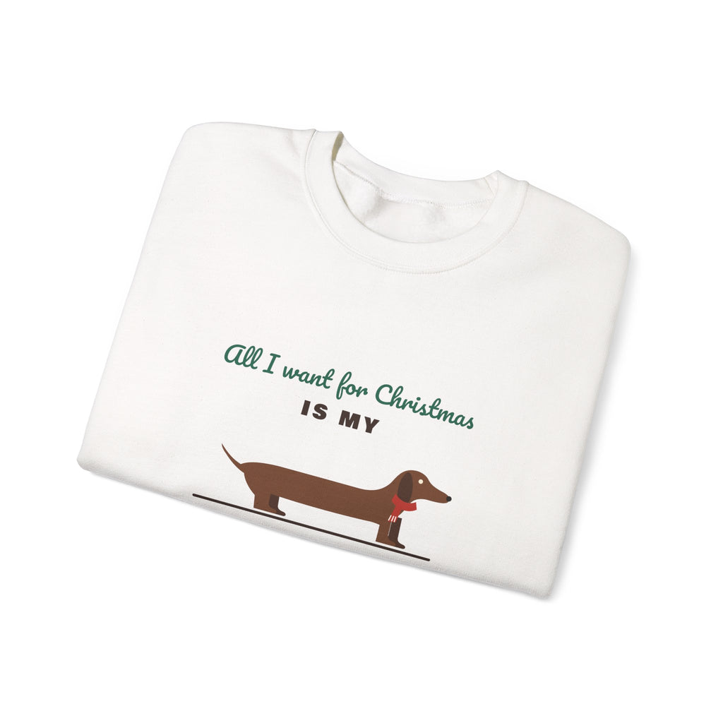 All I Want for Christmas Is My Dachshund sweatshirt, wiener dog Christmas crewneck for Dachshund lovers - view 6