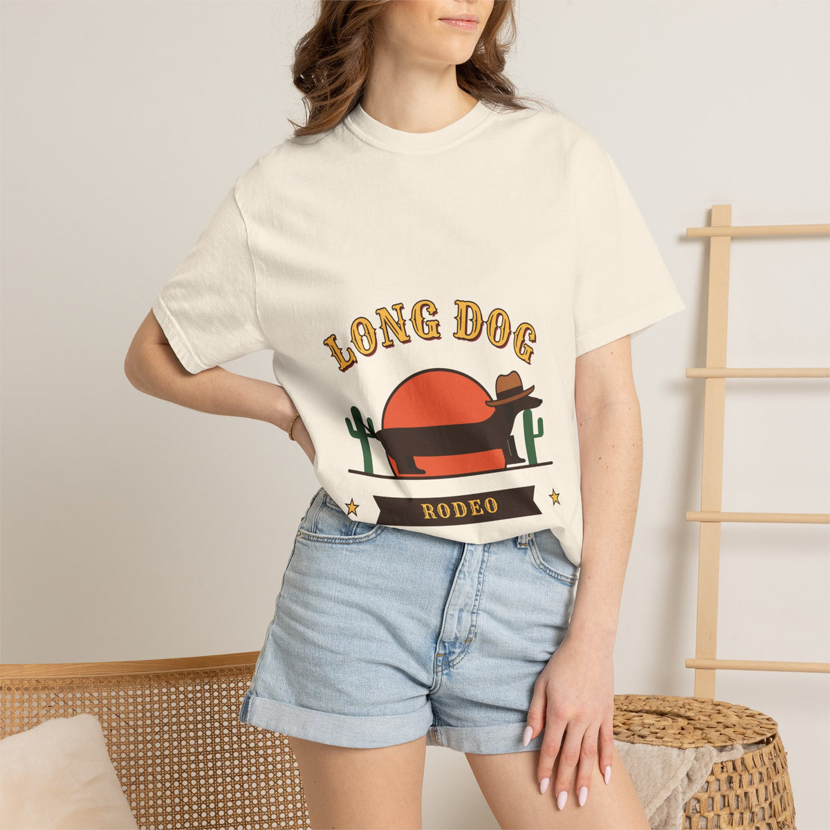 Long Dog Rodeo cowboy Dachshund t-shirt, Comfort Colors western tee for Dachshund lovers - view 13