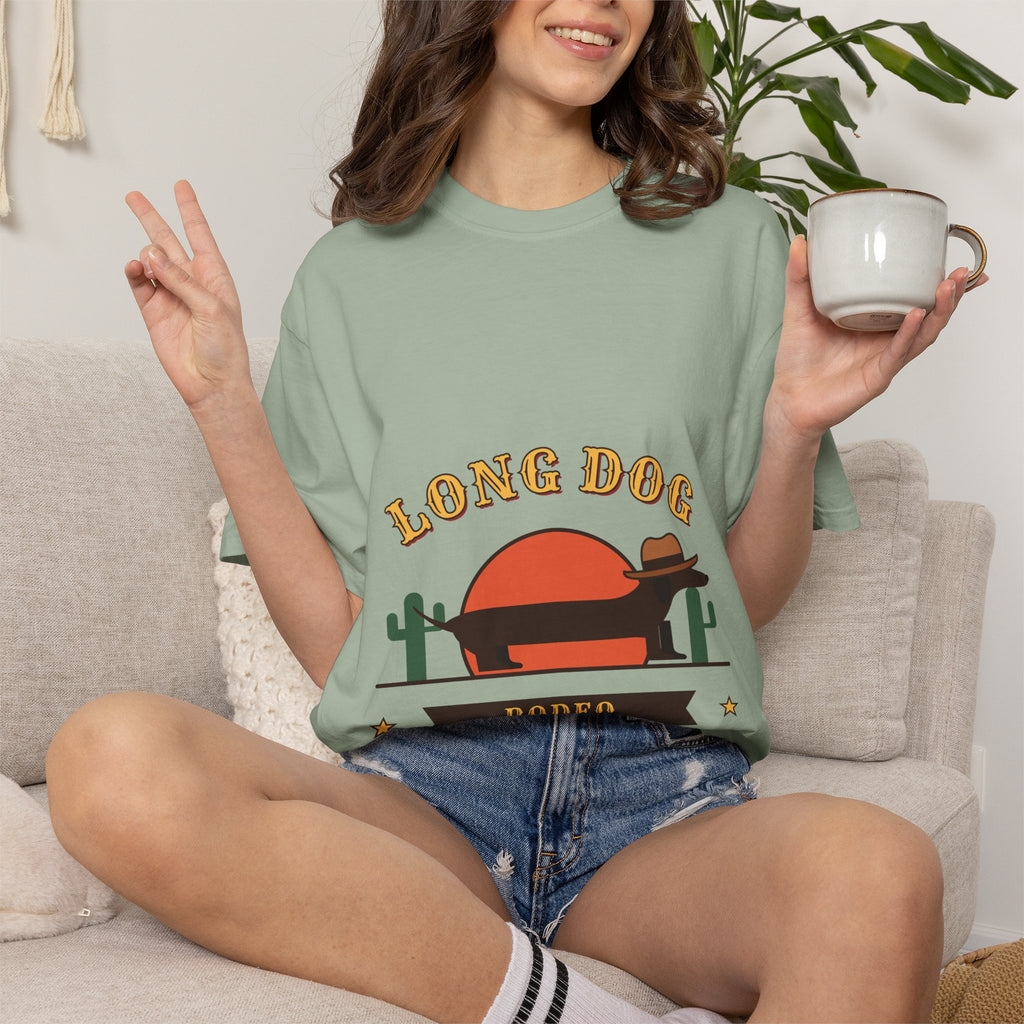 Long Dog Rodeo cowboy Dachshund t-shirt, Comfort Colors western tee for Dachshund lovers - view 19