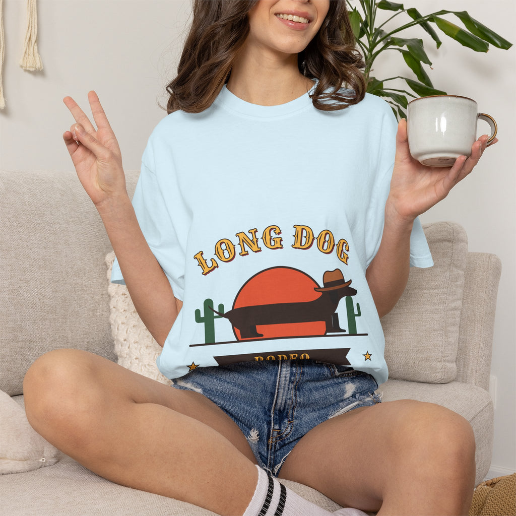 Long Dog Rodeo cowboy Dachshund t-shirt, Comfort Colors western tee for Dachshund lovers - view 24
