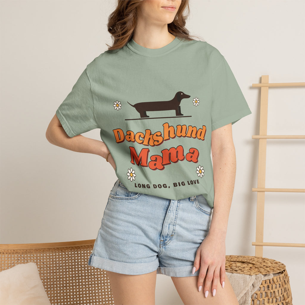 Dachshund Mama retro t-shirt, Comfort Colors doxie mom tee for Dachshund lovers - view 18