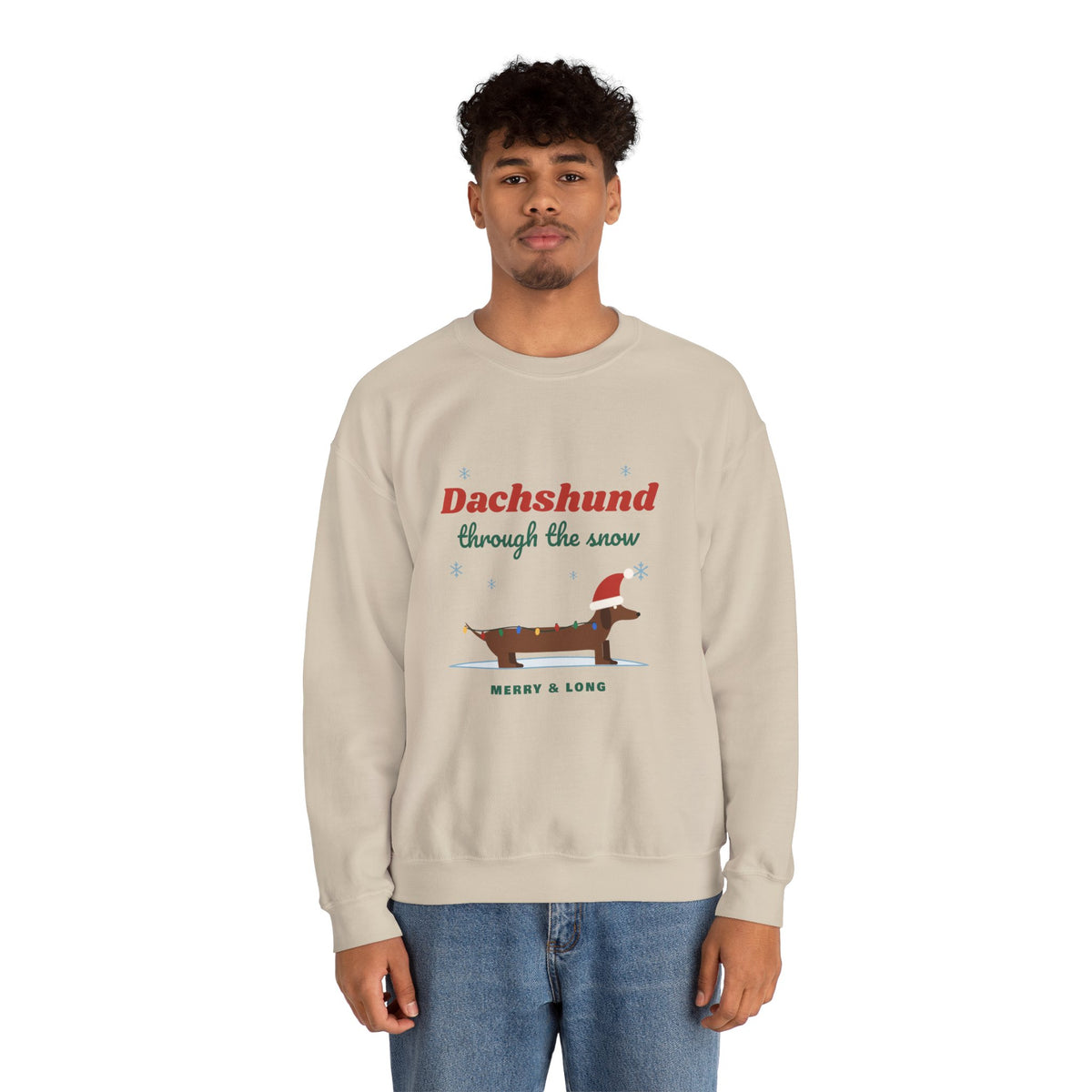 Dachshund Through the Snow Christmas sweatshirt, wiener dog holiday crewneck for Dachshund lovers - view 16