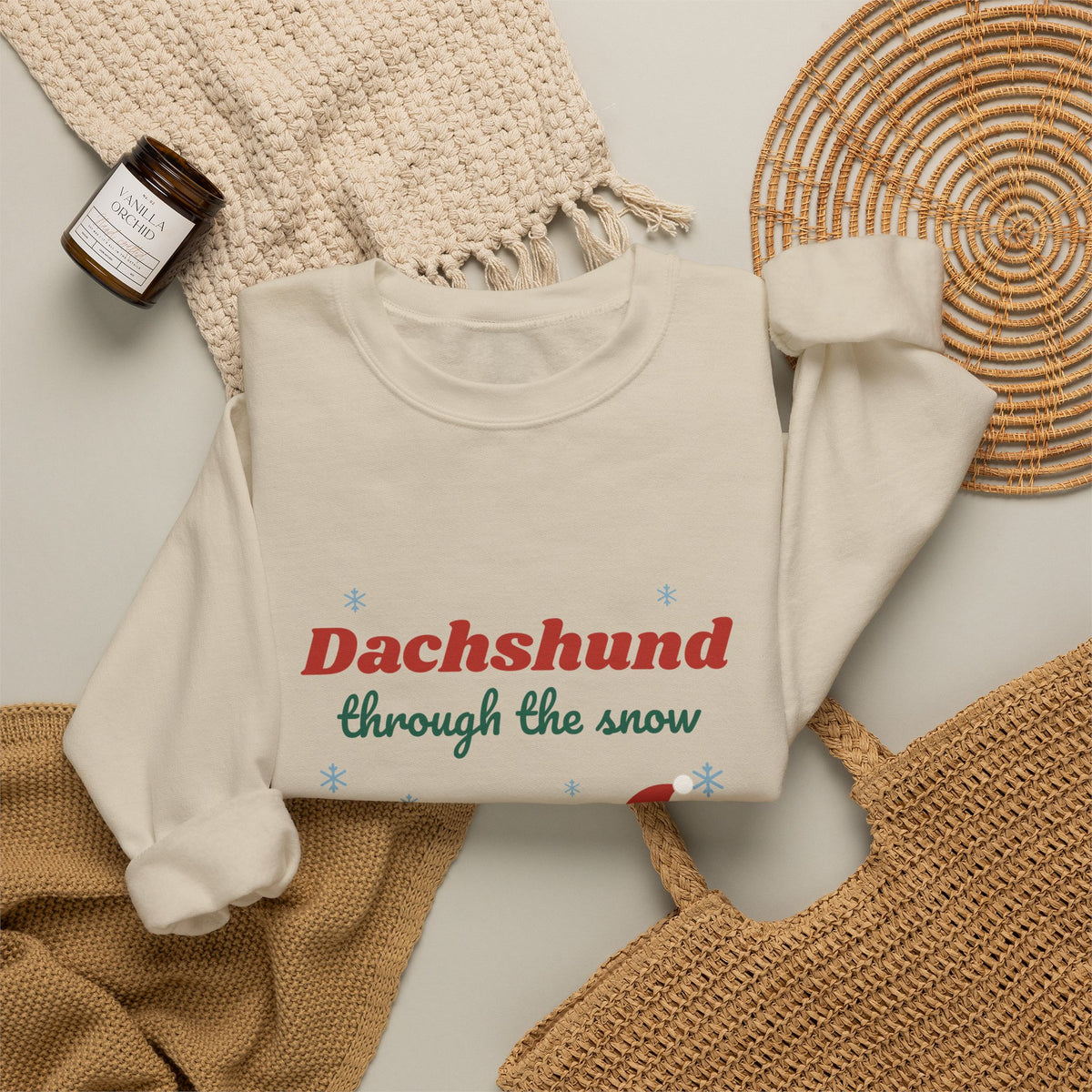 Dachshund Through the Snow Christmas sweatshirt, wiener dog holiday crewneck for Dachshund lovers - view 12