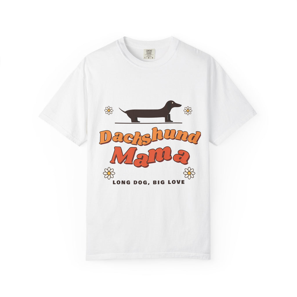 Dachshund Mama retro t-shirt, Comfort Colors doxie mom tee for Dachshund lovers - view 6